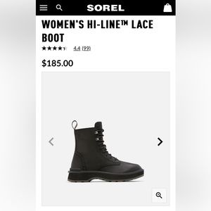 Sorel Women’s Black Leather Hi-Line Lace Boot